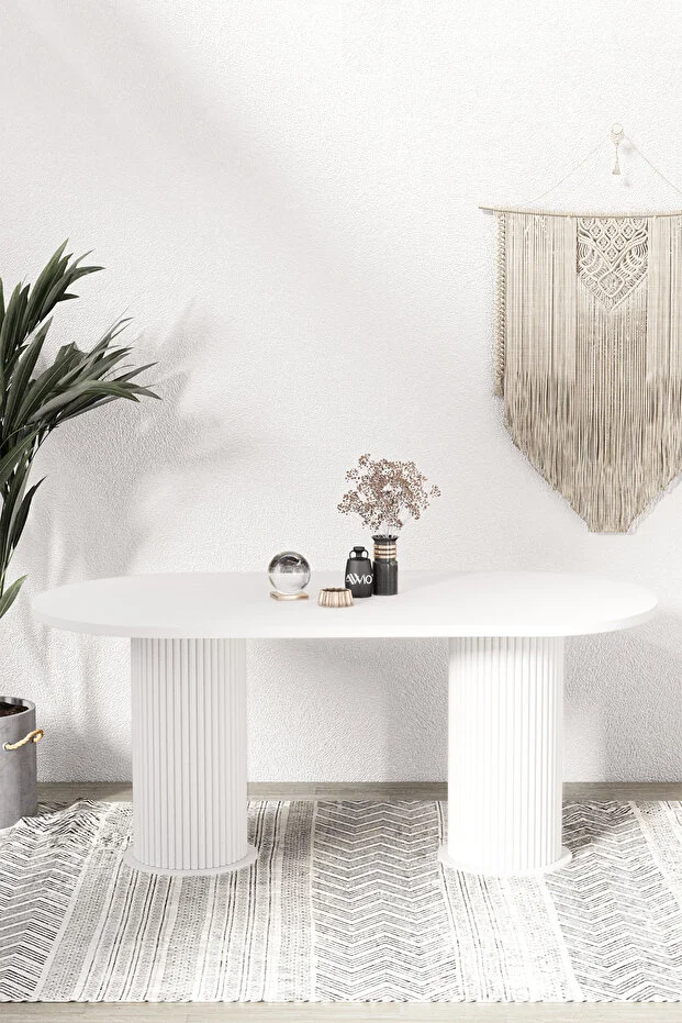 Veyron Teddy Sandalye 80x140 Yemek Masası Mutfak Masası 6 Sandalyeli Masa Sandalye Takım